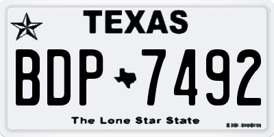 TX license plate BDP7492