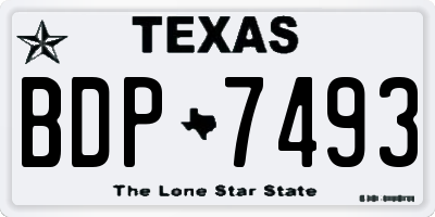 TX license plate BDP7493