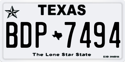TX license plate BDP7494