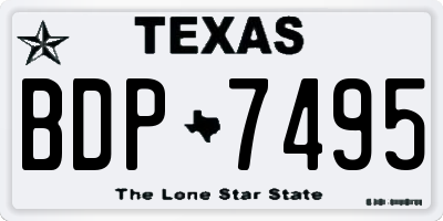 TX license plate BDP7495