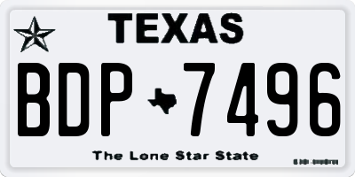 TX license plate BDP7496