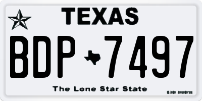 TX license plate BDP7497