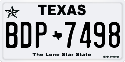TX license plate BDP7498