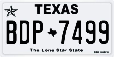 TX license plate BDP7499