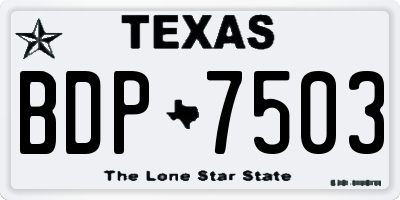 TX license plate BDP7503