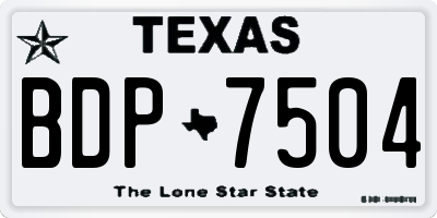 TX license plate BDP7504