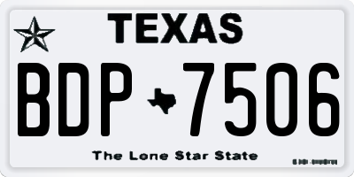 TX license plate BDP7506