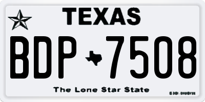 TX license plate BDP7508
