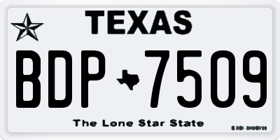 TX license plate BDP7509