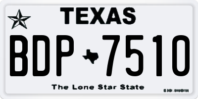 TX license plate BDP7510