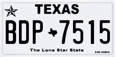 TX license plate BDP7515
