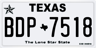TX license plate BDP7518