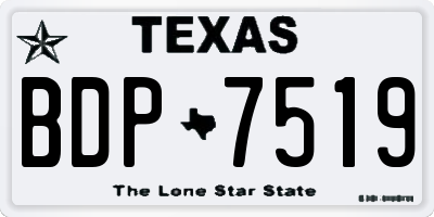 TX license plate BDP7519