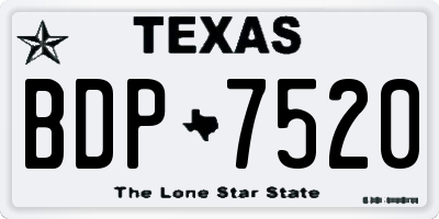 TX license plate BDP7520