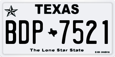 TX license plate BDP7521