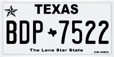 TX license plate BDP7522