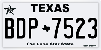 TX license plate BDP7523