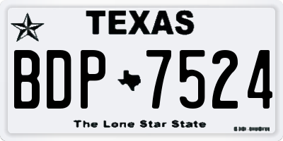 TX license plate BDP7524