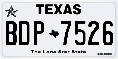 TX license plate BDP7526