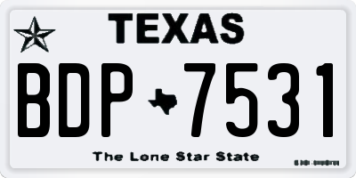 TX license plate BDP7531