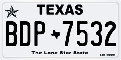 TX license plate BDP7532