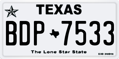 TX license plate BDP7533