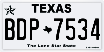 TX license plate BDP7534