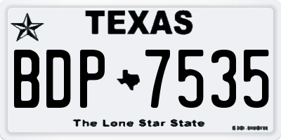 TX license plate BDP7535