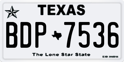 TX license plate BDP7536