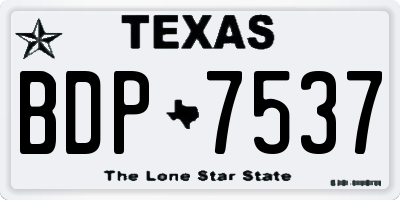 TX license plate BDP7537