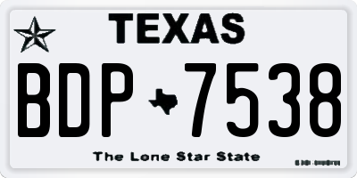TX license plate BDP7538