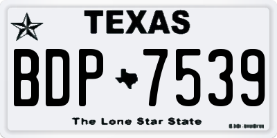 TX license plate BDP7539