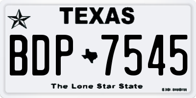 TX license plate BDP7545