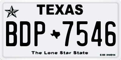 TX license plate BDP7546