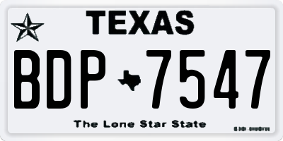 TX license plate BDP7547