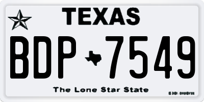 TX license plate BDP7549