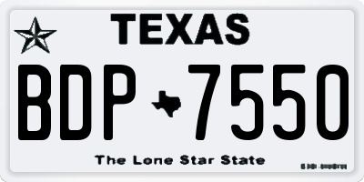 TX license plate BDP7550