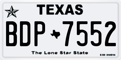 TX license plate BDP7552