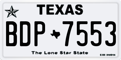 TX license plate BDP7553