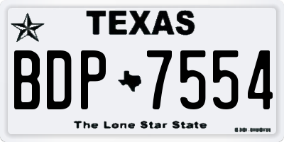 TX license plate BDP7554