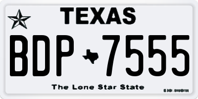 TX license plate BDP7555