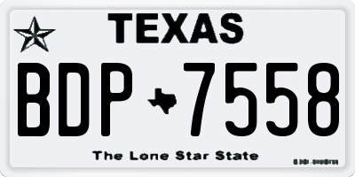 TX license plate BDP7558