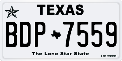 TX license plate BDP7559