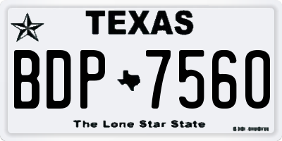 TX license plate BDP7560