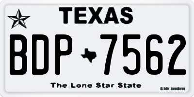 TX license plate BDP7562