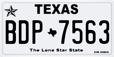TX license plate BDP7563