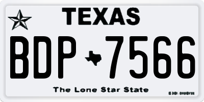 TX license plate BDP7566
