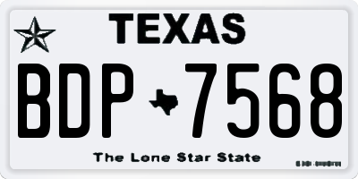 TX license plate BDP7568