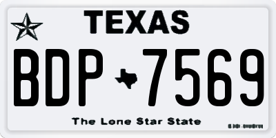 TX license plate BDP7569