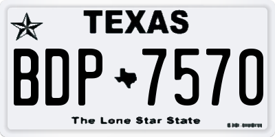 TX license plate BDP7570